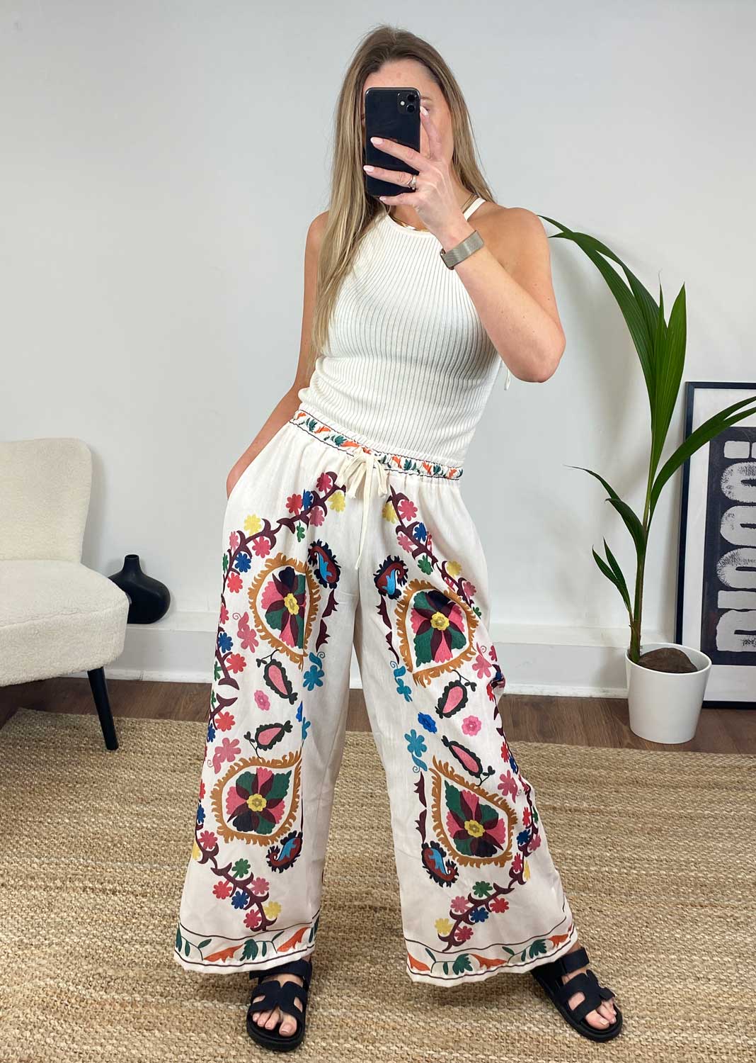 Adelina Printed Wide leg trousers