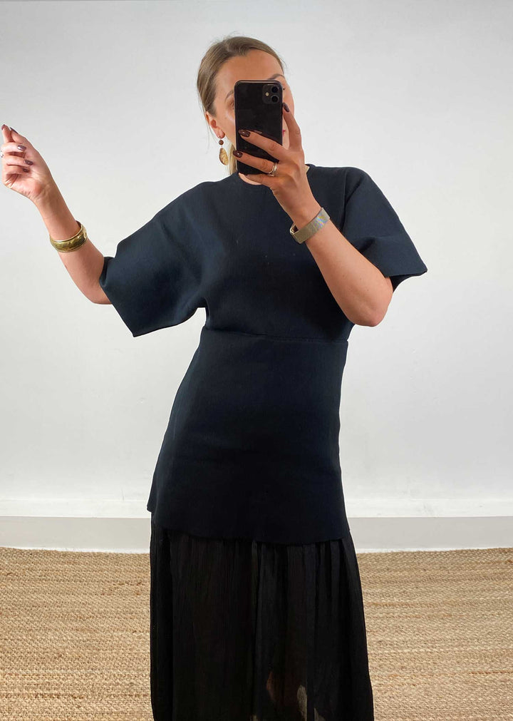 Anais Chiffon Layer Dress Black