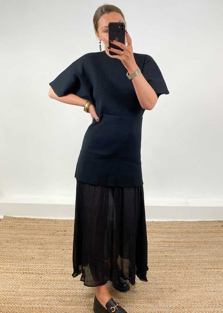 Anais Chiffon Layer Dress Black