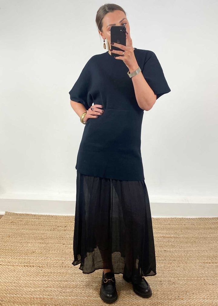 Anais Chiffon Layer Dress Black