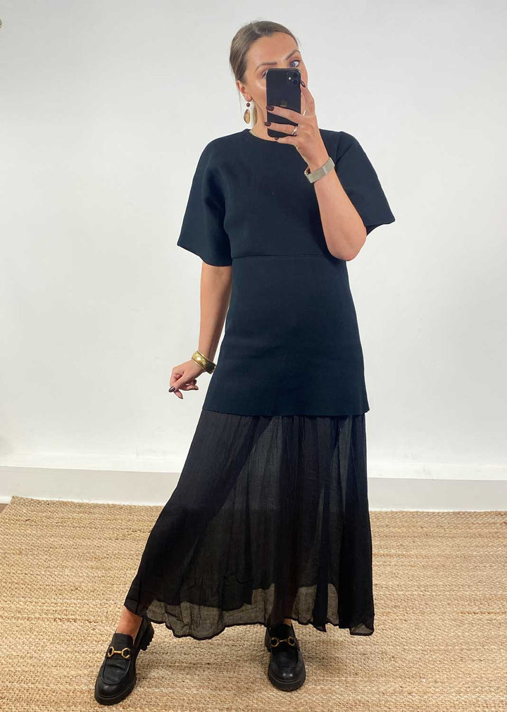Anais Chiffon Layer Dress Black