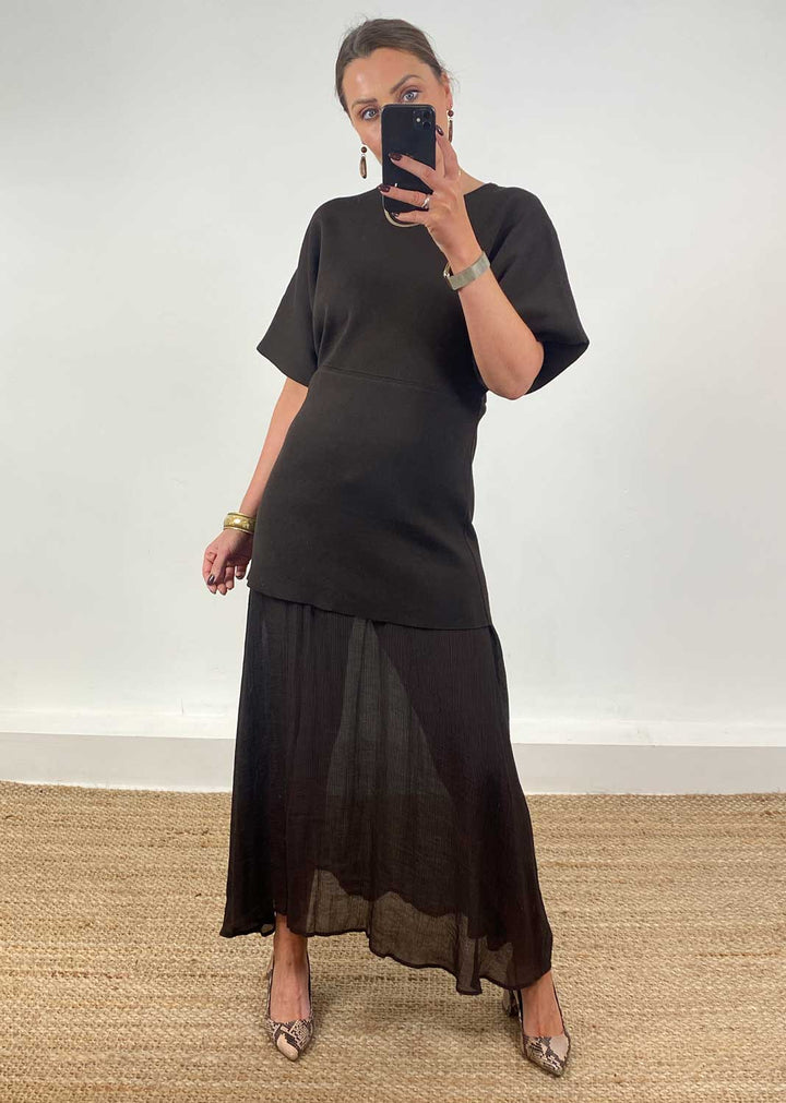 Anais Chiffon Layer Dress Brown