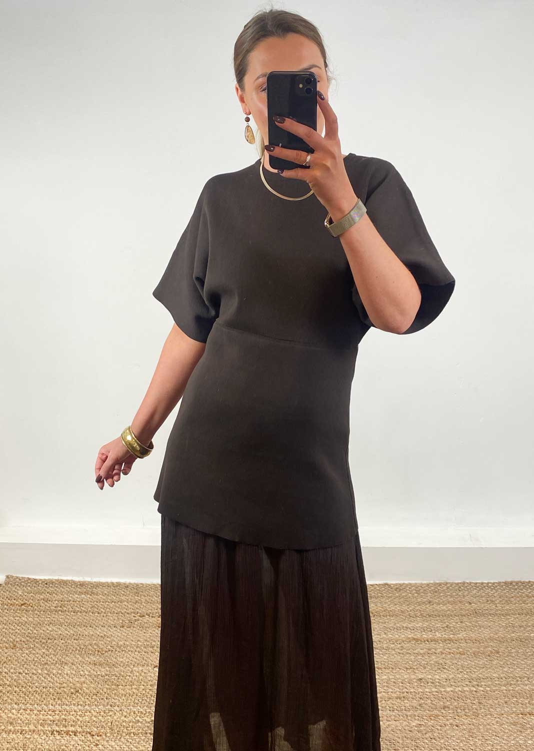 Anais Chiffon Layer Dress Brown