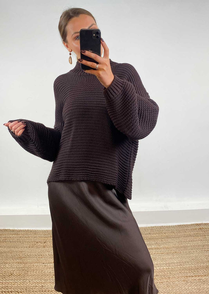 Christy Knit Jumper Chocolate