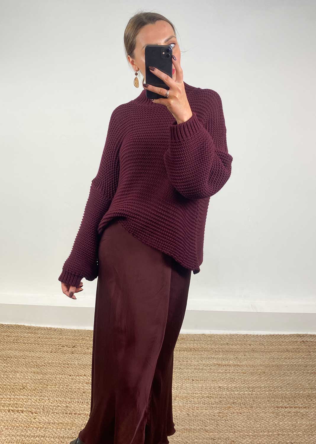 Christy Knit Jumper Burgundy