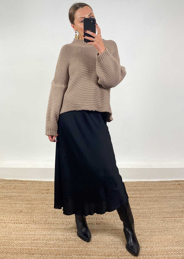 Christy Knit Jumper Taupe