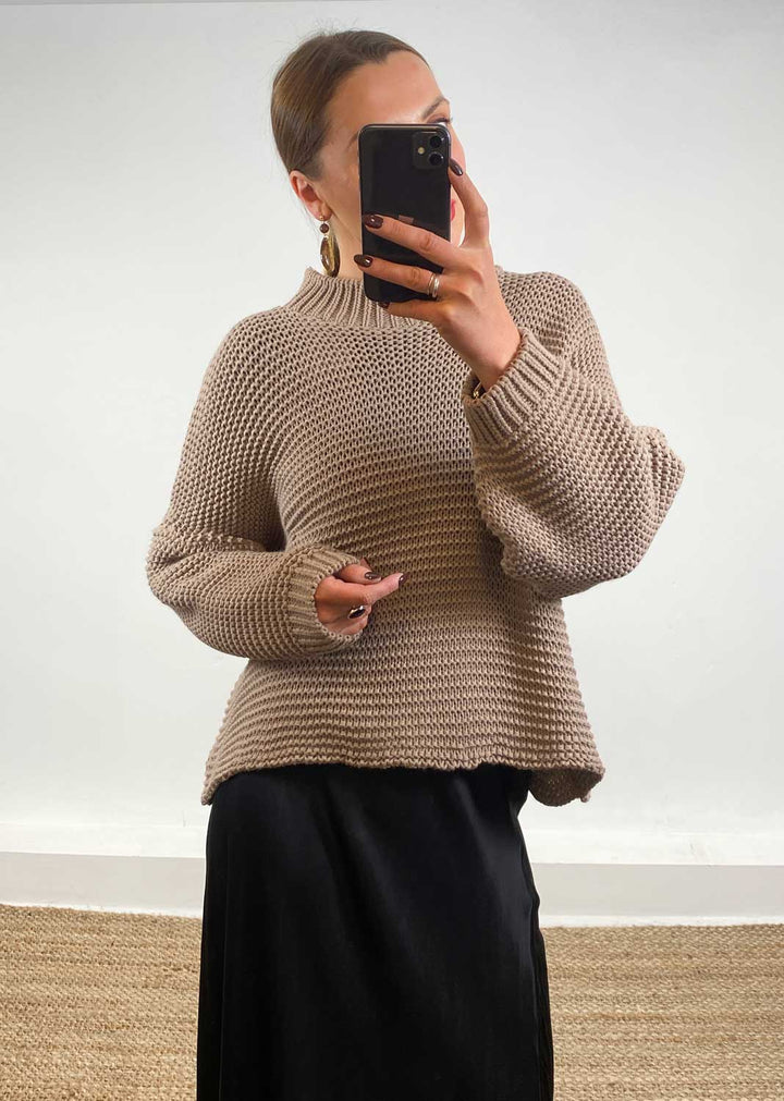 Christy Knit Jumper Taupe