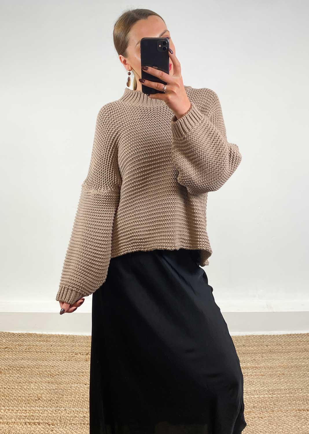 Christy Knit Jumper Taupe