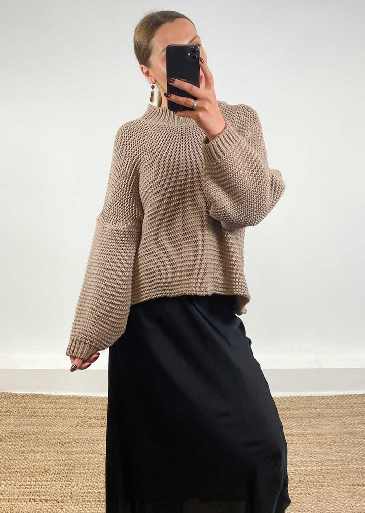 Christy Knit Jumper Taupe