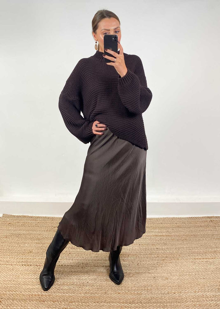 Christy Knit Jumper Chocolate