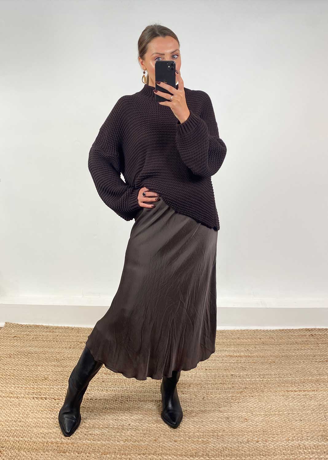 Christy Knit Jumper Chocolate