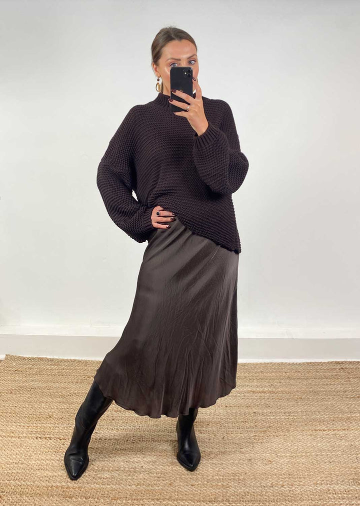 Christy Knit Jumper Chocolate