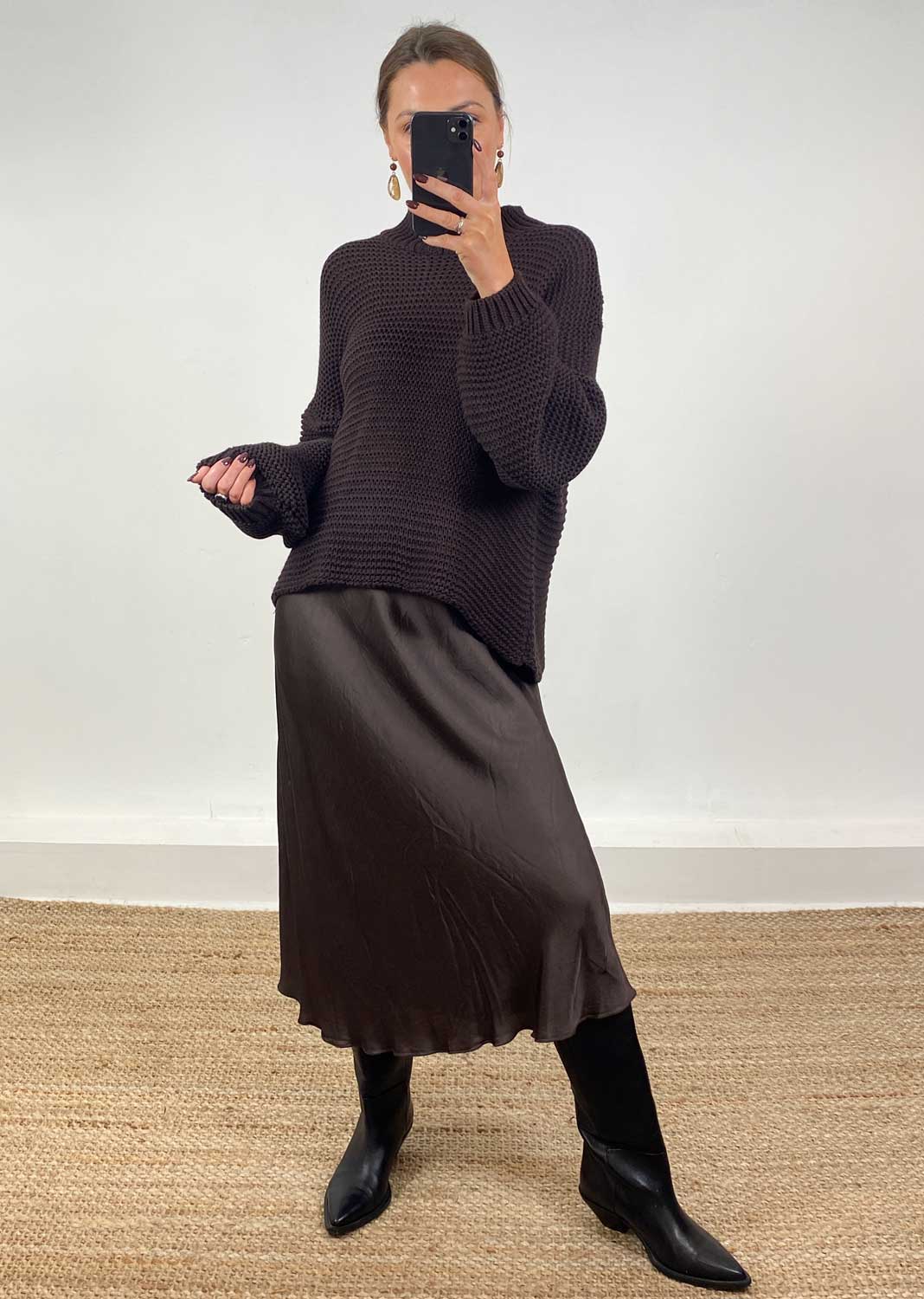 Christy Knit Jumper Chocolate