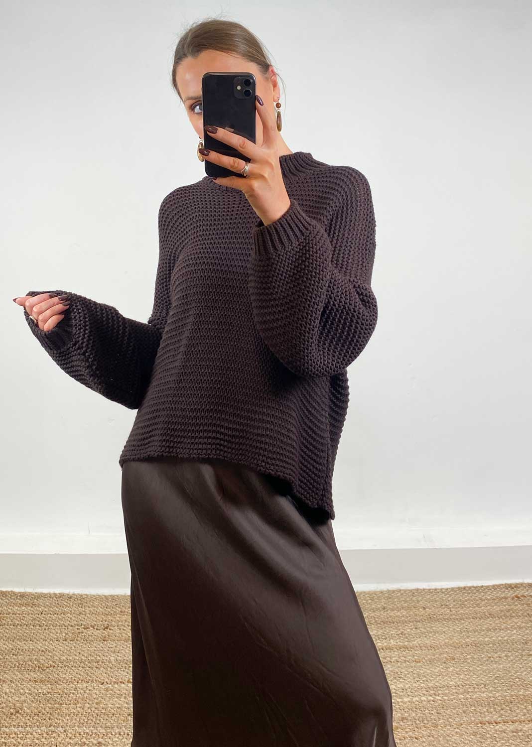 Christy Knit Jumper Chocolate