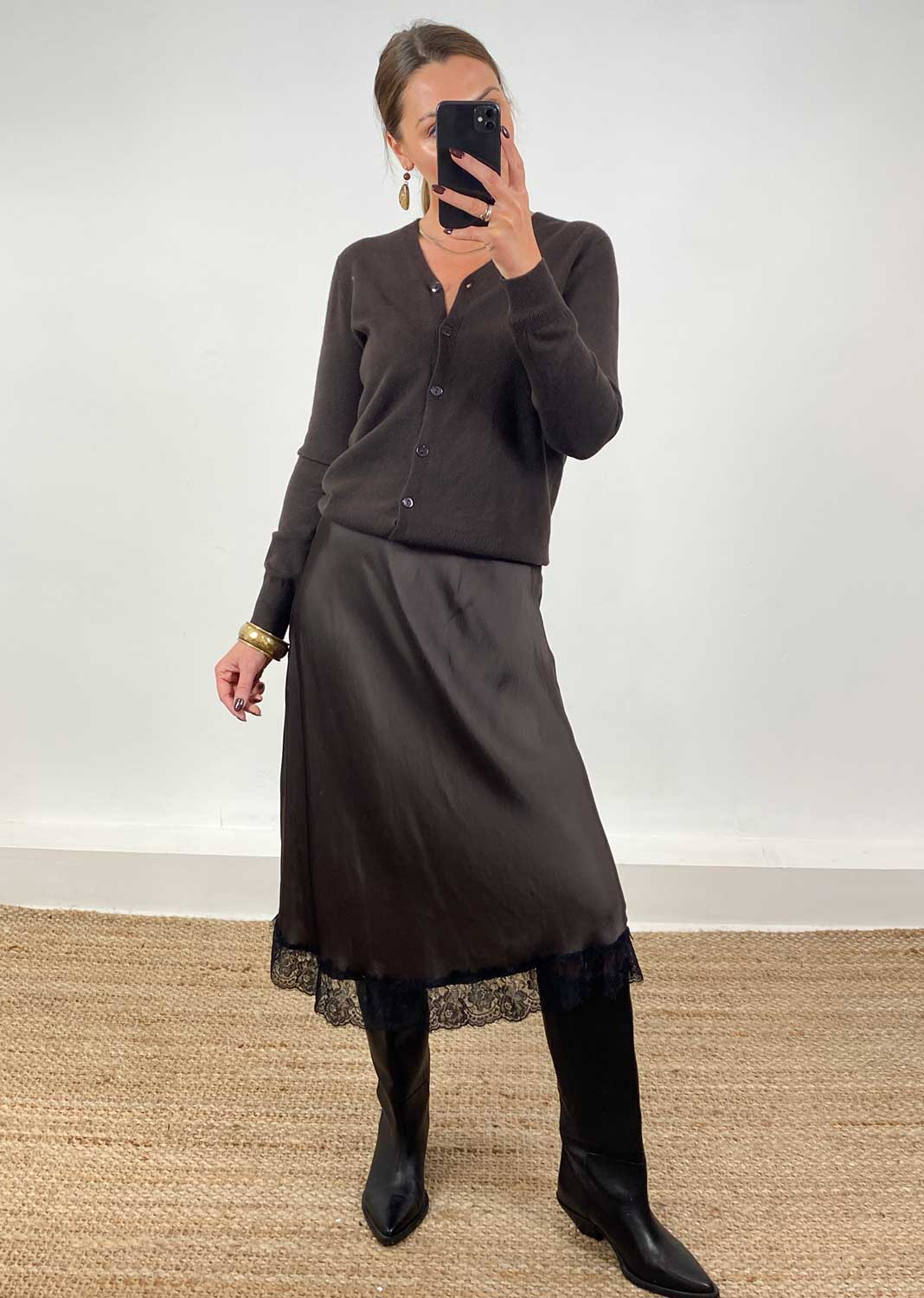 Joni Soft Knit Cardigan Brown