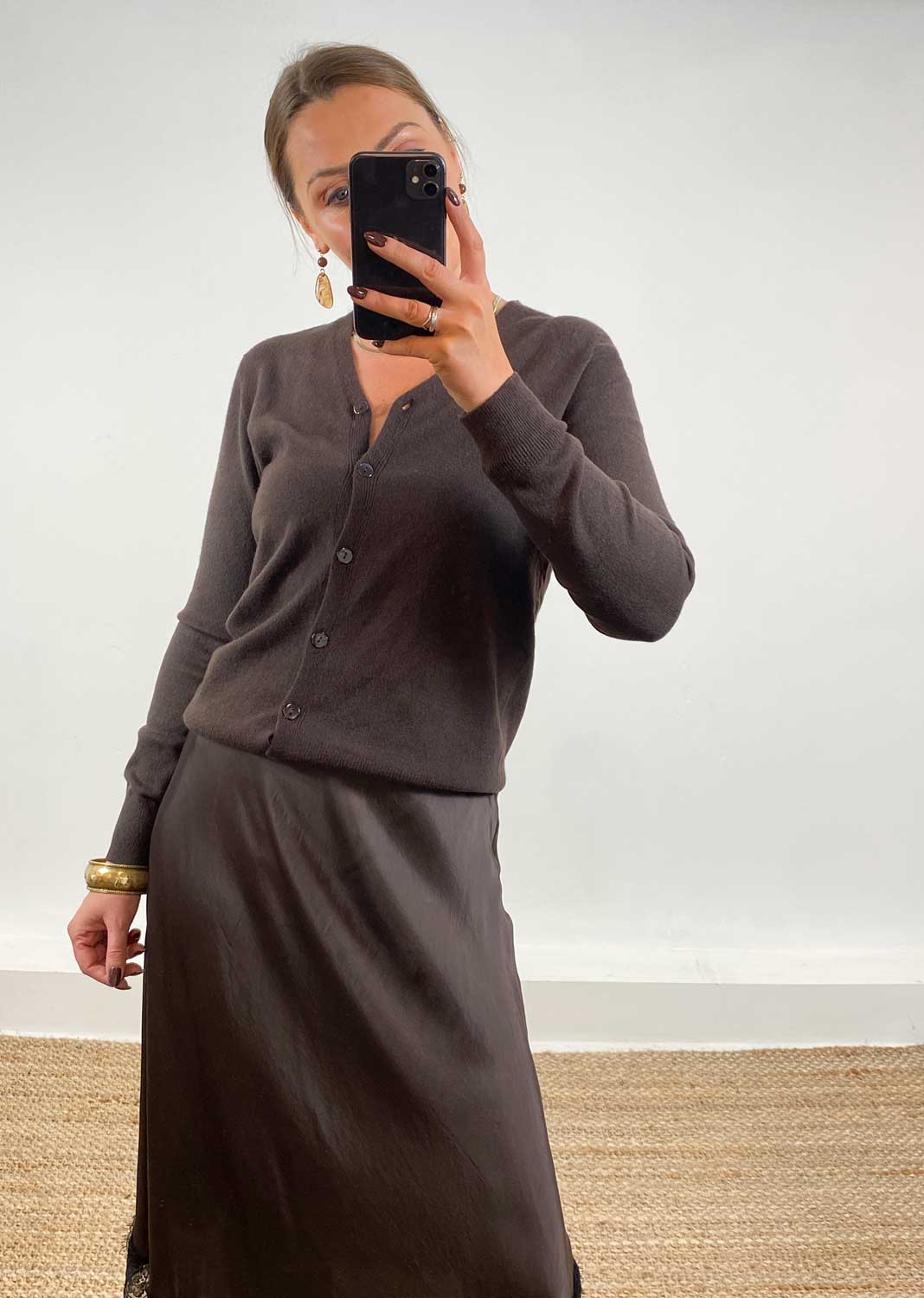 Joni Soft Knit Cardigan Brown