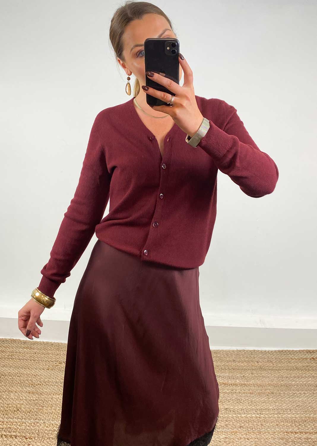 Joni Soft Knit Cardigan Burgundy