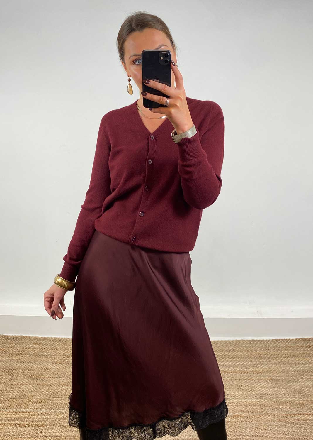 Joni Soft Knit Cardigan Burgundy