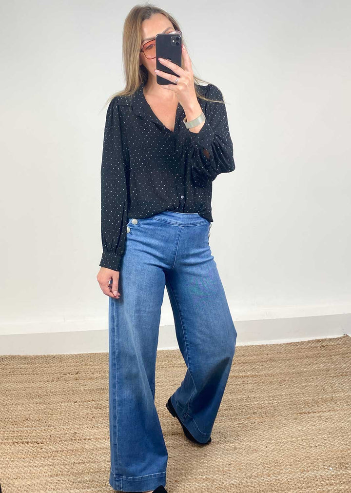 Studded Blouse Black