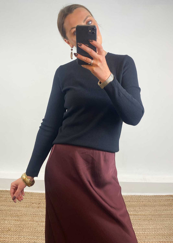 Sarah Basic Knit Top Black