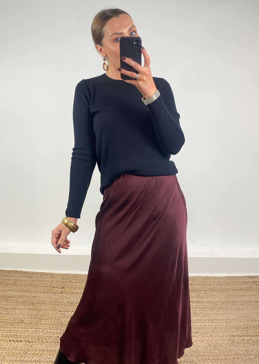 Sarah Basic Knit Top Black