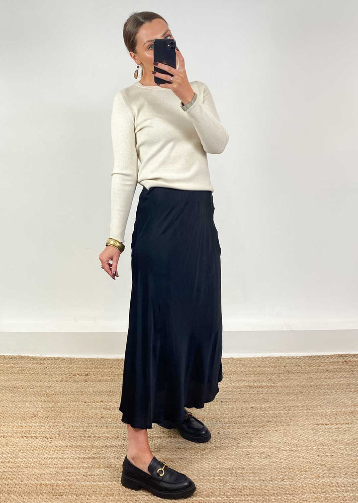 Sarah Basic Knit Top Cream