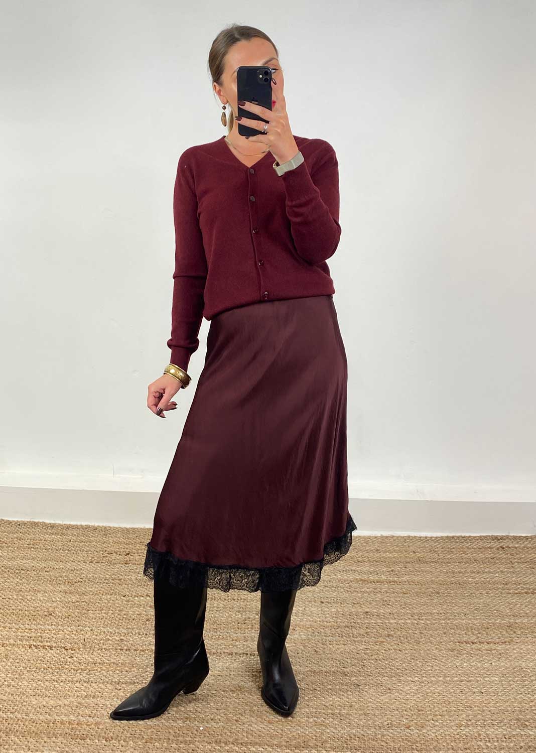 Joni Soft Knit Cardigan Burgundy