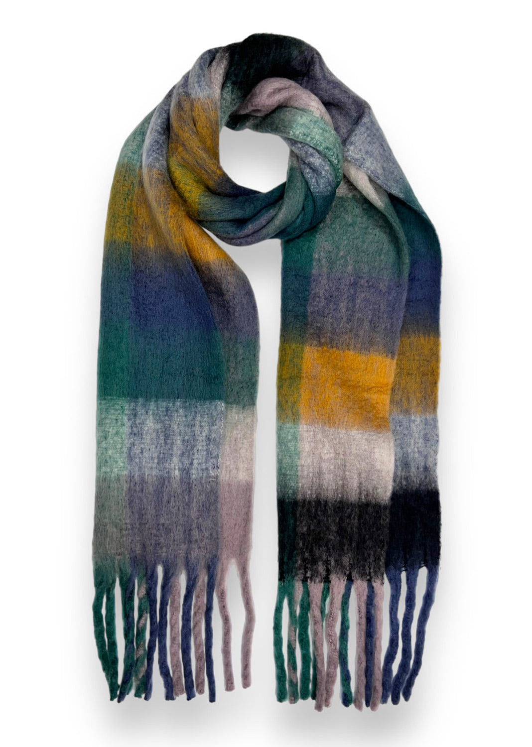 Teal Checked Scarf