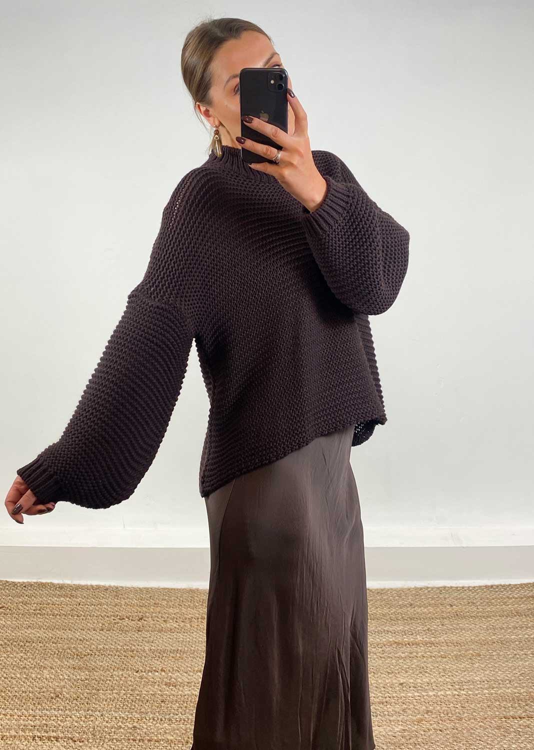 Christy Knit Jumper Chocolate