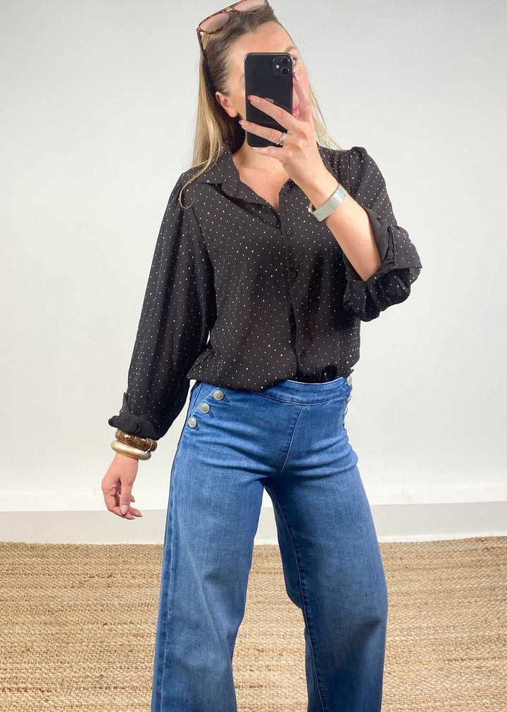 Lara Studded Blouse Brown