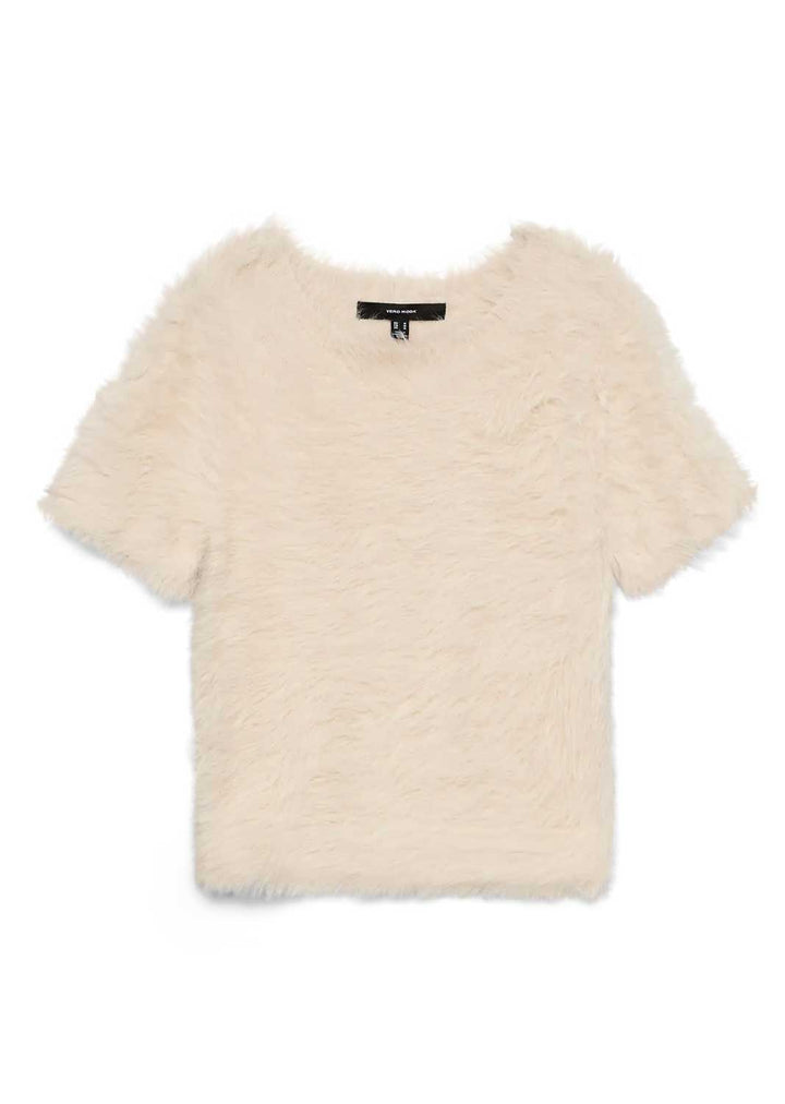 Faux Fur Top Cream
