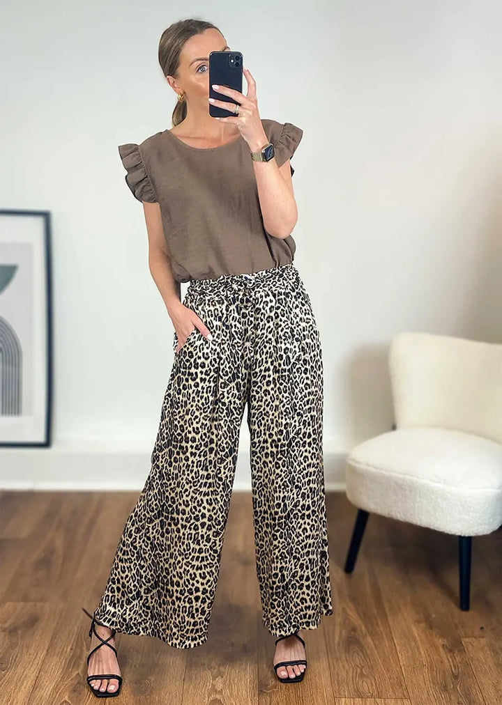 Leopard Silk Pants