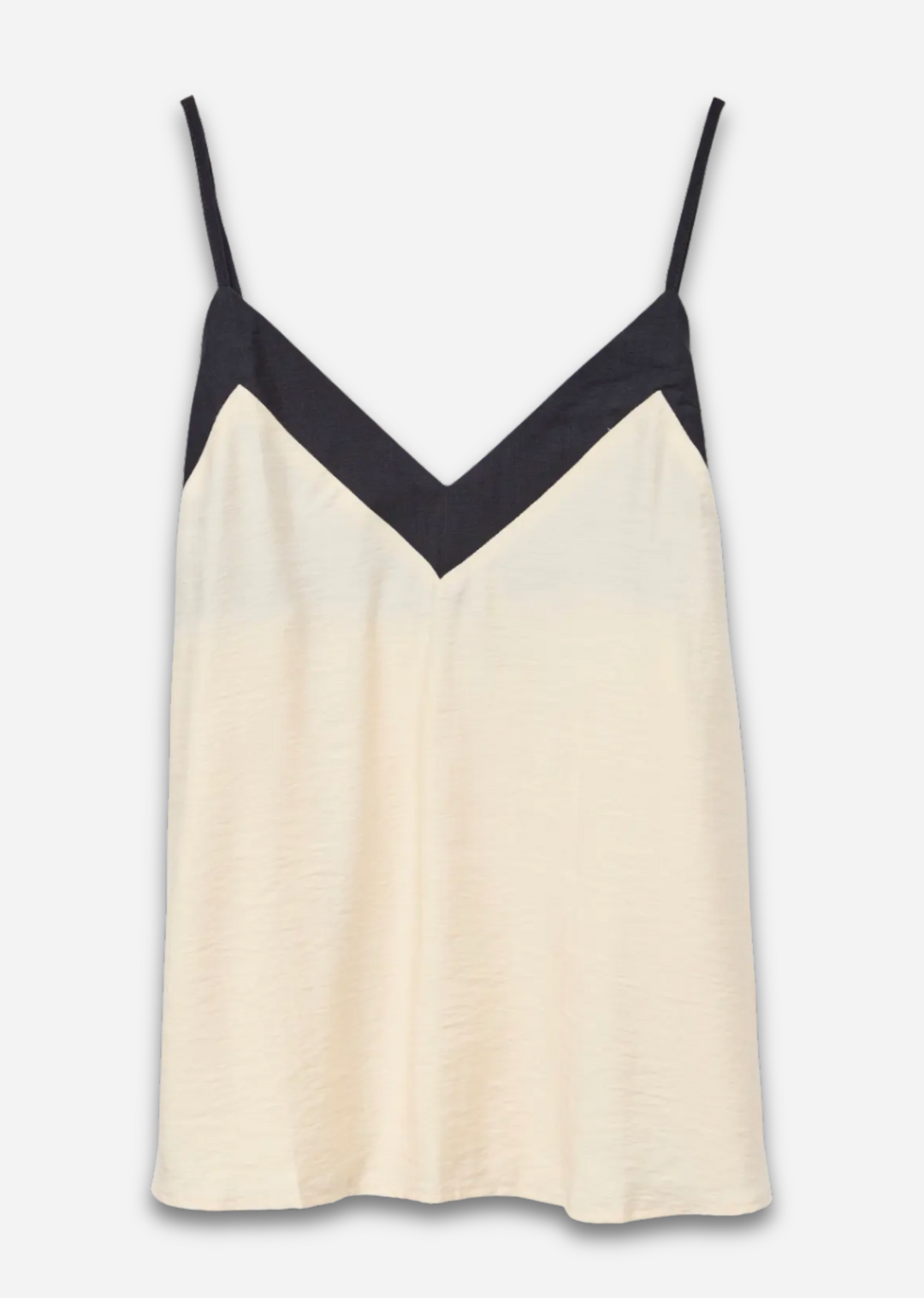 Denise Single Contrast Cami in Cream