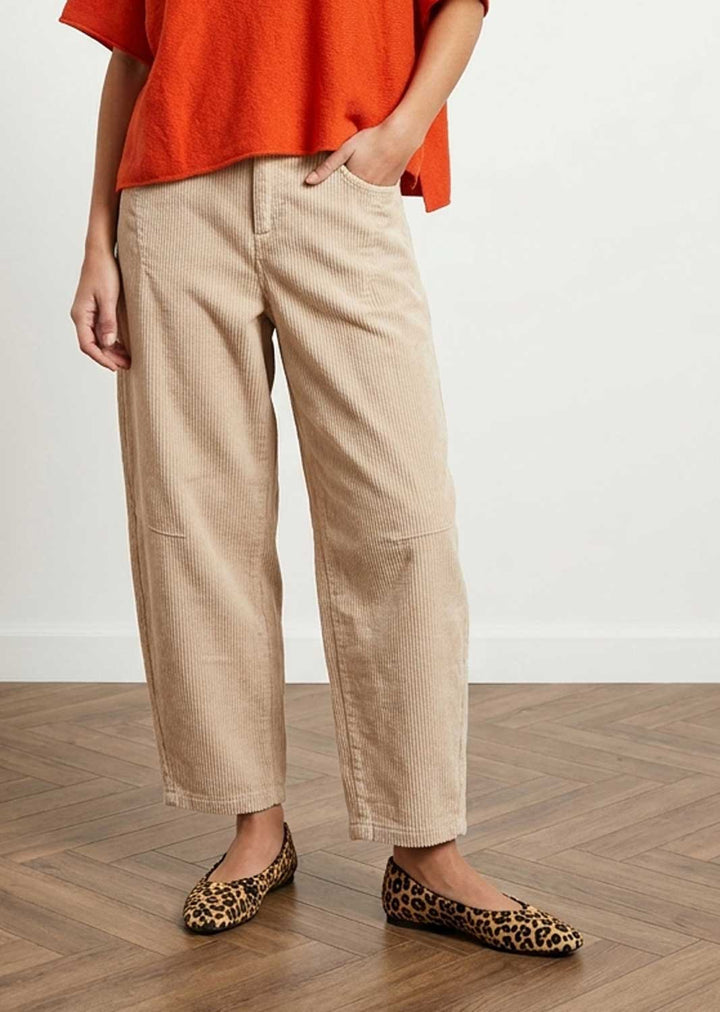Alexis Cream Cord Barrel Pants