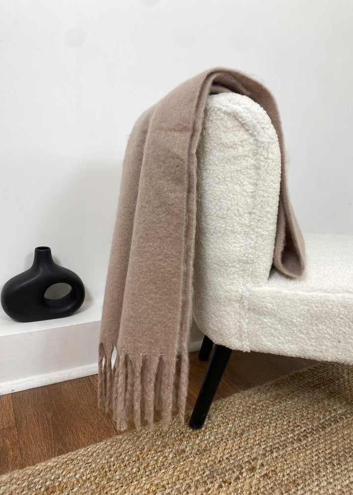 Alba Blanket Scarf in Taupe