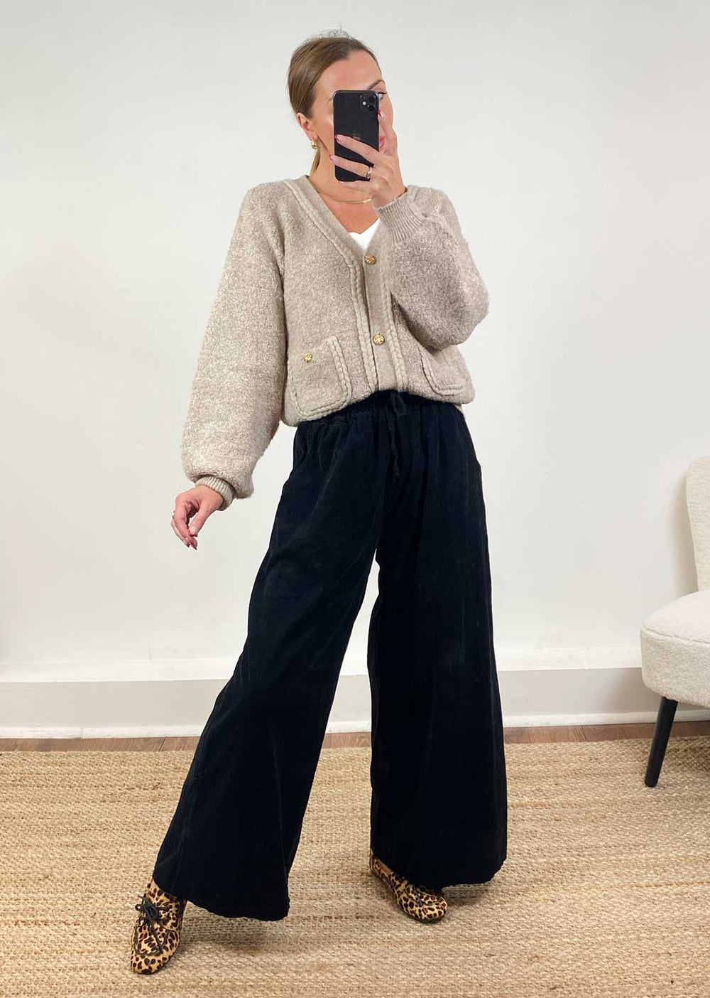 Taupe Teddy Cardigan