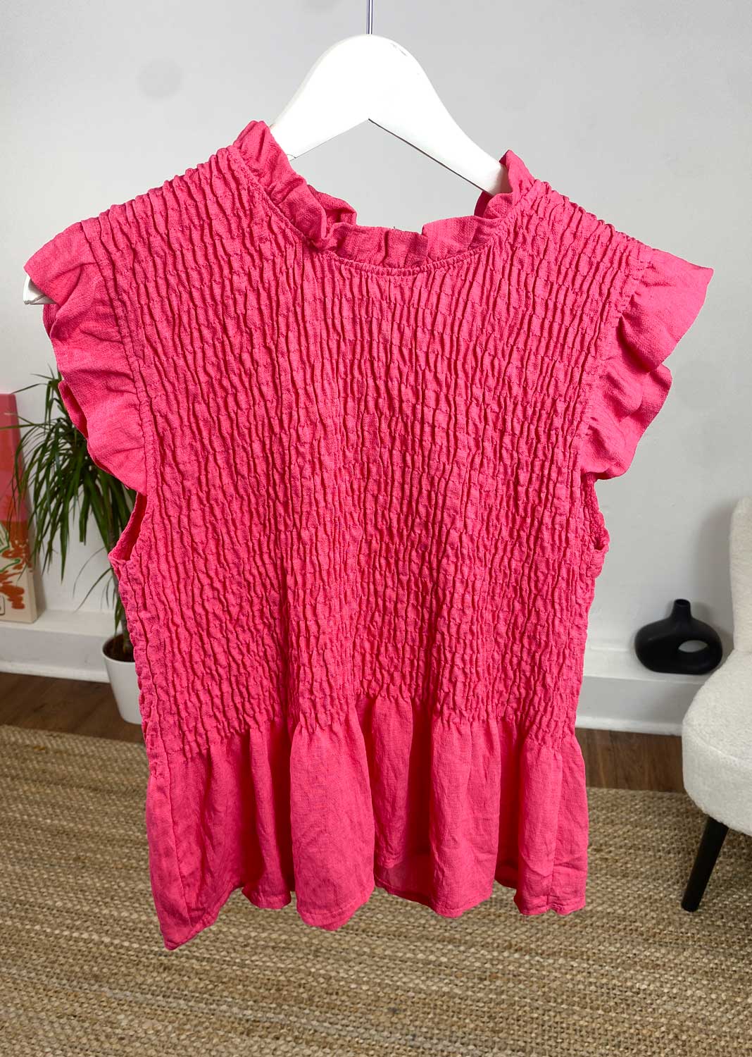 Alette Pink Shirred Top