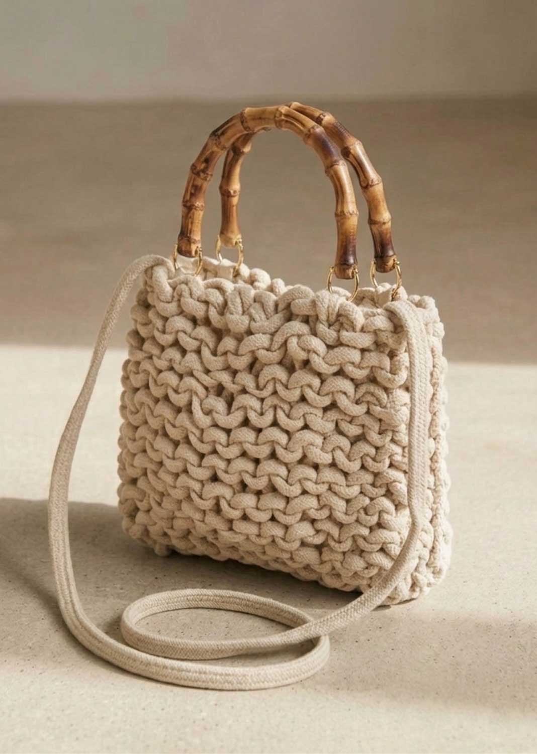 Alexa Cream Woven Crossbody Bag