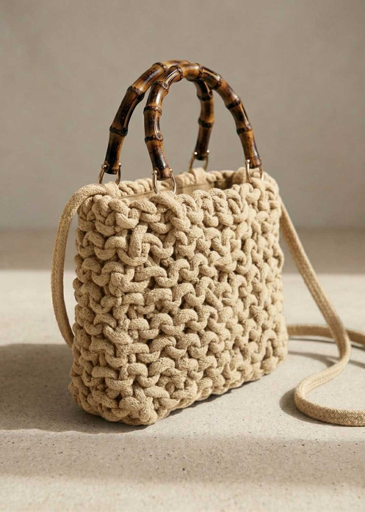 Alexa Natural Woven Crossbody Bag