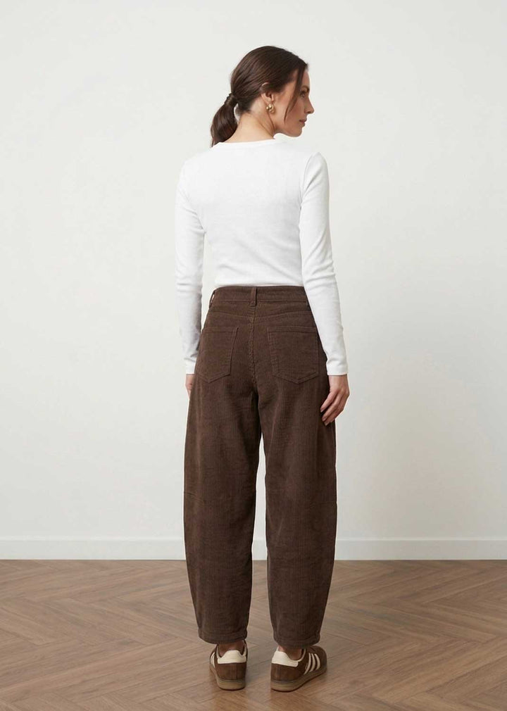 Alexis Brown Cord Barrel Pants