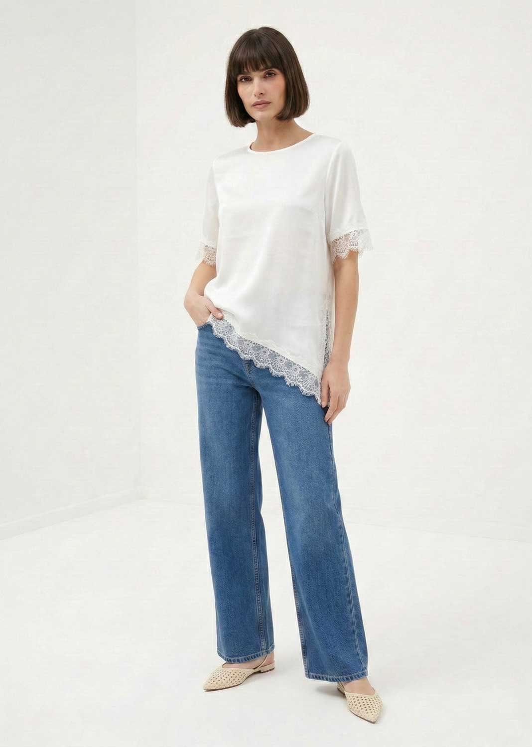 asymmetric ace silky top white 