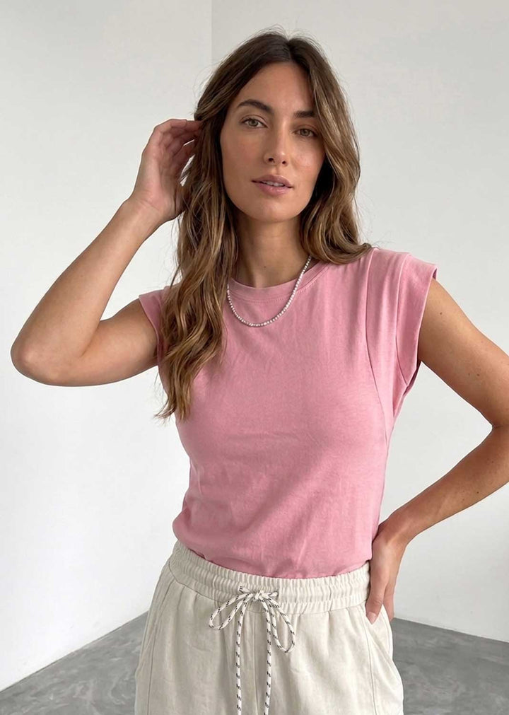 Pink Extended Shoulder Tshirt