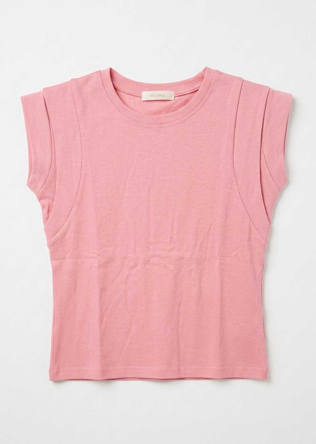 Pink Extended Shoulder Tshirt