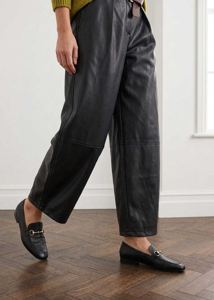 Amara Leather Look Barrel Pants