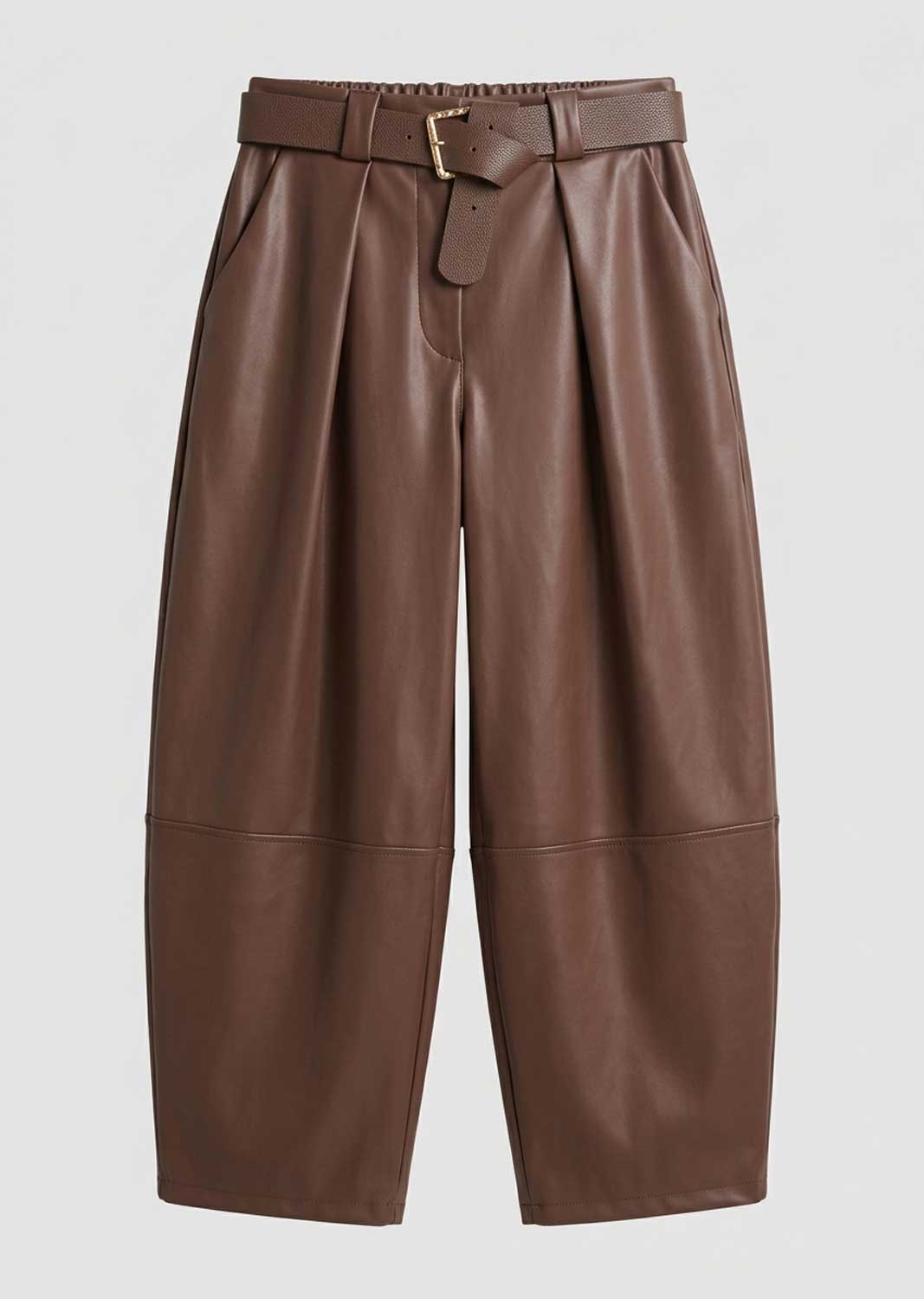 Amara Leather Look Barrel Pants