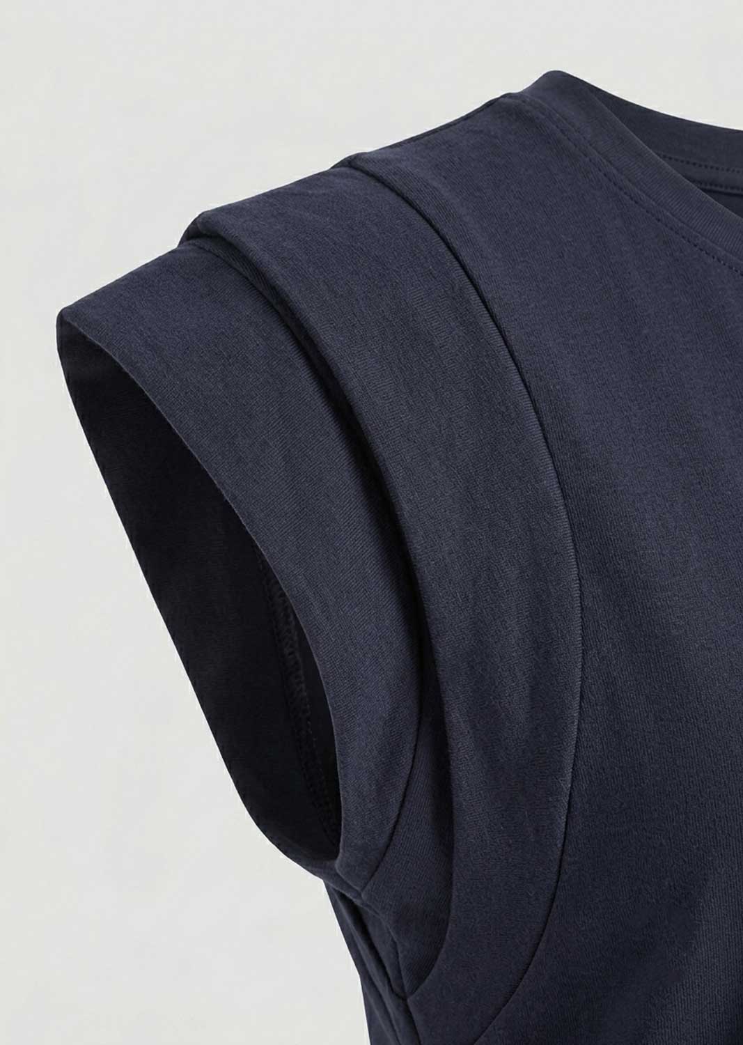 Amelia Navy Extended Shoulder Tshirt