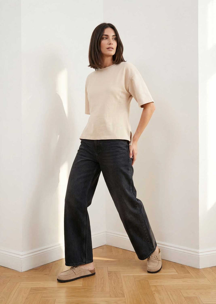 Annie Cream Peplum T-shirt