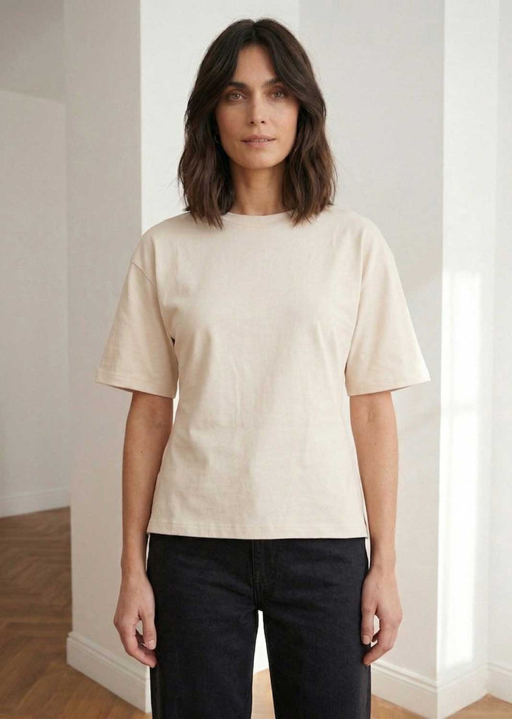 Annie Cream Peplum T-shirt