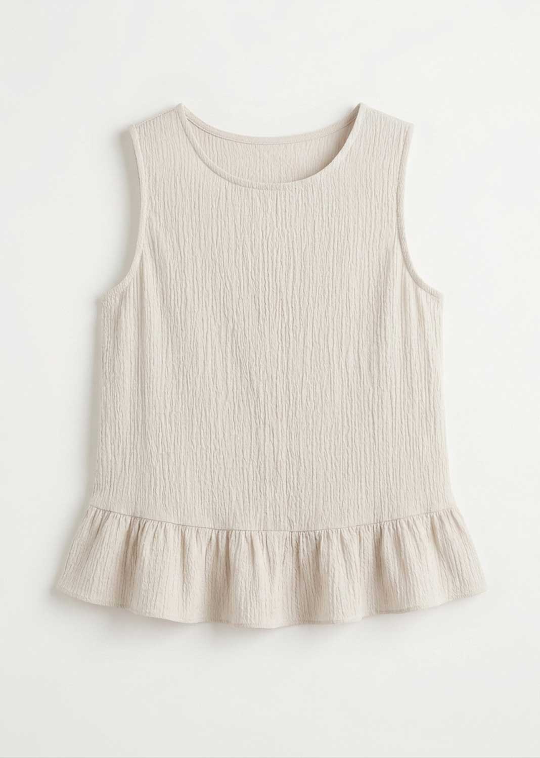 Arden Cream Button Back Swing Top