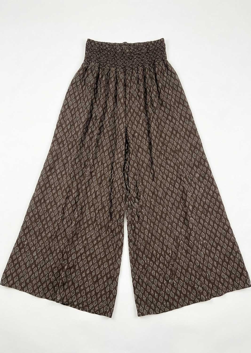 Arianne Brown Leaf Palazzo Pants